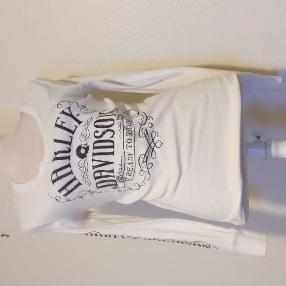 Harley Davidson white long sleeve Tshirt size S - Picture 2 of 9